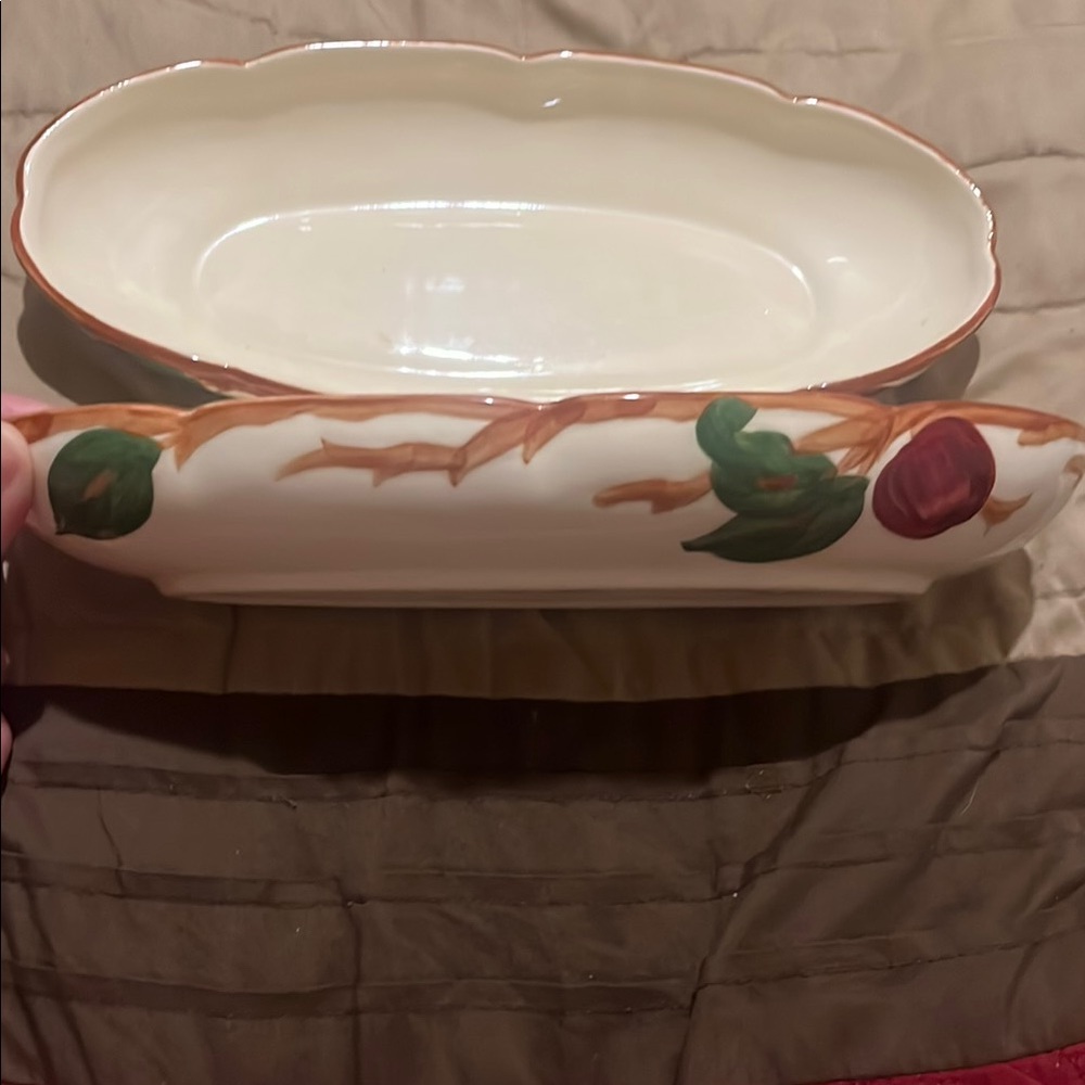 Set of 2 Rare Vintage and Numbered Franciscan Oval Serving Dish Famous 🍎 Pattern